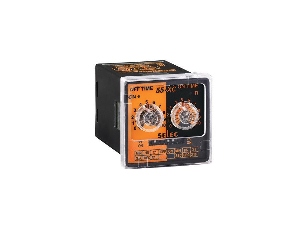 SELEC 55XC-T8 48mm x 48mm Din Rail Panel Mounting Timer