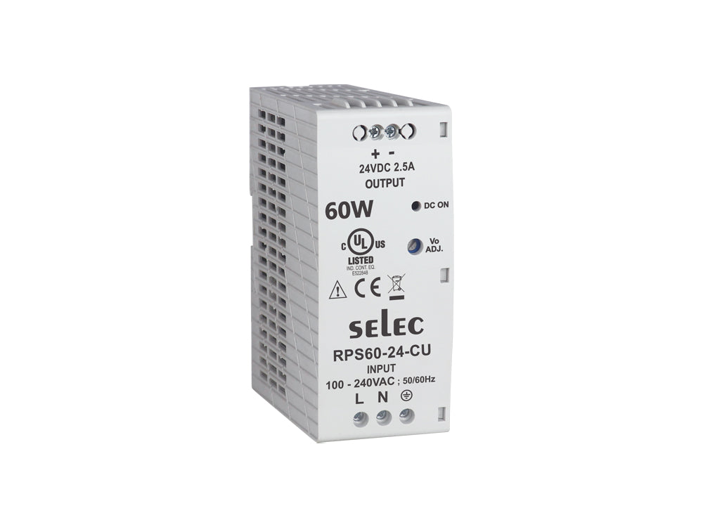 SELEC RPS60-24, Power Supply 24vdc, 2.5amp