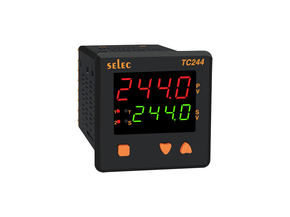 SELEC TC244AX, Double Display Temperature Controller, 2 Relay Output