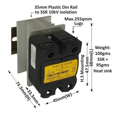 801 PMDD 200 15 00, Unison SSR Dc to Dc 15amp